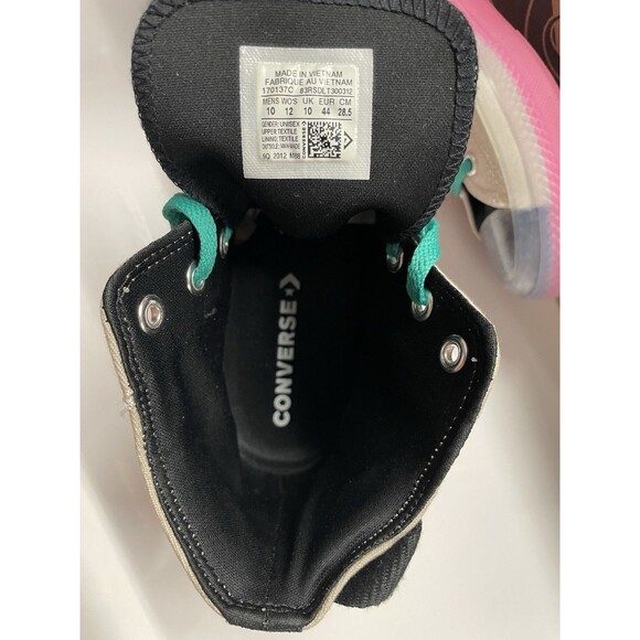 Chuck Taylor All Star Hi 170137C Beige Pink Sole Teal Laces Size 10 M 12 W - Picture 6 of 7